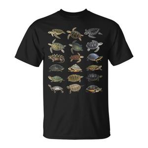 T-shirt educativa promozionale con specie di tartarughe marine e d'acqua dolce - Product Image 1