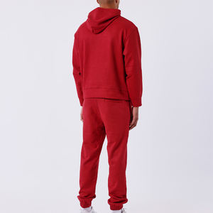 OEM 100% algodón 465 GSM peso pesado de gran tamaño en blanco Casual cómodo con capucha Jogging traje Streetwear transpirable chándal - Product Image 2