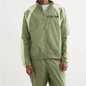 Conjunto Deportivo Personalizado para Hombre, Chaqueta Cortavientos y Pantalón de Poliéster con Capucha, Estilo Universitario, Alta Calidad, Informal para Fitness - Product Image 1