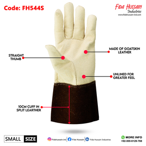 Guantes de soldadura TIG más vendidos de cuero con pulgar recto, protección de seguridad para hombres para trabajo pesado, guante de cuero de piel de cabra - Product Image 2