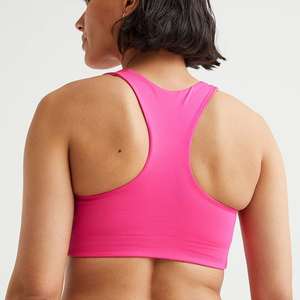 High Impact Unified Micro <b>Bandeau</b> Black <b>Sports</b> <b>Bra</b> Strapless Design Cutout Back Feminine Quick Dry Comfortable Gym <b>Bra</b> for Women - Product Image 5