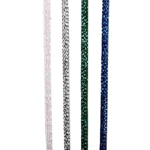 ริบบิ้นออร์แกนซ่าเมทัลลิกเนื้อคริสตัลแบบแคบ พิมพ์ลายดอกไม้ ผ้าซาติน สำหรับห่อของขวัญวันเกิด พร้อมแกนม้วน - Product Image 4