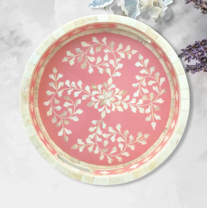 Bandeja Decorativa Rectangular Multifuncional Moderna con Incrustaciones de Hueso, Diseño Floral de Alta Calidad y Ecológica - Product Image 5