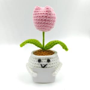 Muñecos de Ganchillo Hechos a Mano al por Mayor - Muñecos Abrazables de Girasol y Tulipán para Apoyo Emocional y Regalos - Product Image 3