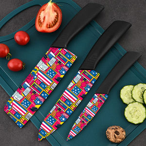 Juego de Cuchillos de Cocina de 3 Piezas con Revestimiento Cerámico, Profesional, Afilado, Precio de Fábrica, Popular, Apto para Lavavajillas, Ambidiestro, Gratis - Product Image 1