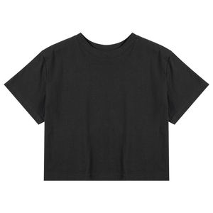 OEM เสื้อยืดแฟชั่นของผู้หญิงแบบสั้น210gsm ผู้หญิงเสื้อยืดผ้าฝ้ายสีดำเสื้อผ้าแนวสตรีทสำหรับการพิมพ์เสื้อยืดสำหรับผู้ชาย DP การจัดส่ง - Product Image 3