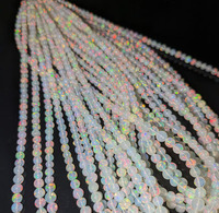 Perle d'Opale de Feu Welo d'Éthiopie 100% Naturelle, 3,5-5 mm, Couleur Blanche, Sans Confliet, Longueur 16 Pouces, pour Fabrication de Bijoux par un Troisième Partie, 0,50 mm