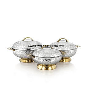 Round Shape Stainless Steel <b>food</b> <b>Warmer</b> Nice Quality Handmade Designer Casserole Classic Stylish metal Hotpot - Product Image 4