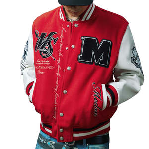 Personnalisé Nouveaux Hommes Laine Corps En Cuir Manches Brodé Chenille Patches Varsity Jacket Letterman Baseball College Jacket - Product Image 4