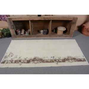 Alfombra Vintage de lana turca Beige y marrón de 3x6 pies, diseño clásico de retazos rectangulares de área grande para pasillo, dormitorio, respaldo de látex - Product Image 4