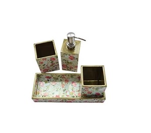 Juego de baño de diseño floral de resina de lujo, accesorios funcionales y decorativos para estilo de baño moderno y uso creativo - Product Image 5