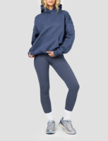 Ensemble sweat à capuche et pantalon de survêtement large pour femme, personnalisé, en gros, hiver, uni, épais, formel, écologique, séchage rapide