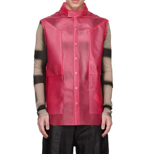 Vente chaude nouvelle mode hommes gilet en cuir veste respirant vêtements d'hiver matériau solide gilet en cuir - Product Image 1