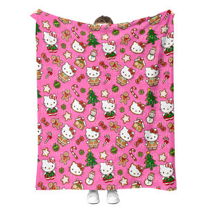 Soft Fuzzy Plush Christmas Cartoon Sanrioed <strong>Helloed</strong> Kt <strong>Kitties</strong> Blanket Customized Cute Kawaii Anime Throws Blankets - Product Image 2