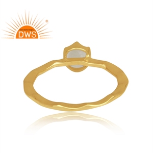 New arrival sterling <b>silver</b> 18k gold plated natural Ethiopian <b>Opal</b> gemstone statement <b>ring</b> demi fine jewelry manufacturer - Product Image 4