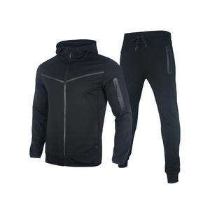 Survêtement d'hiver de couleur unie 2 pièces T-shirts à manches longues et pantalons Jogging Sets Athletic Sports Suit Sweatsuits - Product Image 3