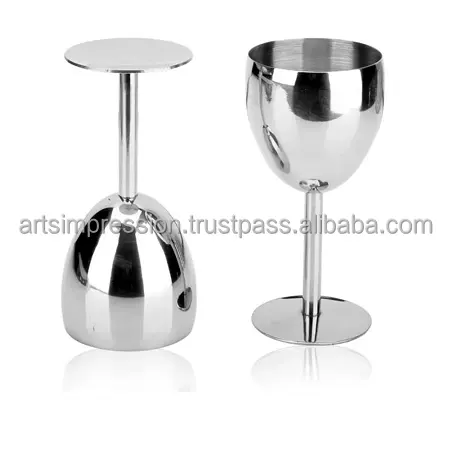 New plain stainless steel wine glass Luxurious Goblet for drink bare ware 2024 product fine quality water 6X3 sizes custom 2024