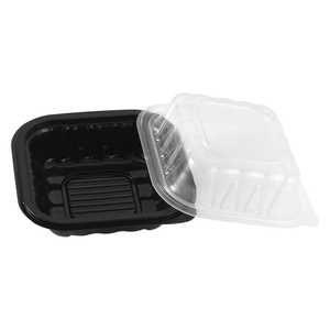 ProTakeOut PTOW61 18 oz [6x6] Barquette en PP noire avec couvercle, 240 ensembles, réutilisable, sans BPA, anti-fuite, contenants alimentaires, micro-ondes - Product Image 1