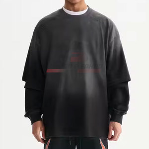 Camiseta de doble capa de algodón 100% de alta calidad con logotipo personalizado impreso para hombre estilo único de manga corta - Product Image 6