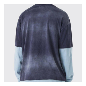 T-Shirt Homme Personnalisé Double Couche à Manches Courtes 100% Coton Tricoté Solide Haute Qualité Boxy Gaufré Hip Hop Graphique Street Wear - Product Image 5