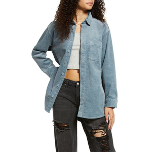 BP. Camicia Casual in Velluto a Coste Elasticizzato con Bottoni, Taglia XS, Blu Citadel - Unisex - Product Image 1