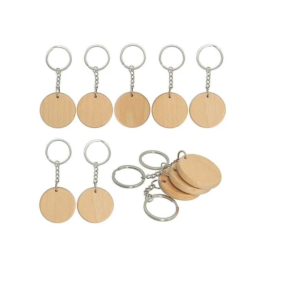 Porte-clés rond en bois pour cerf-volant pour femme porte-clés chaîne mendier fait à la main et pièce décorative suspendue