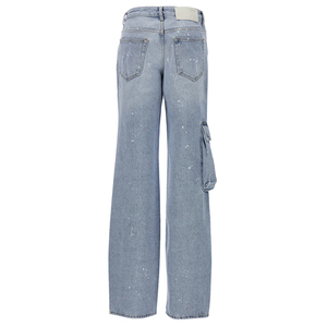 Women's High <b>Waist</b> Cargo <b>Jeans</b> Wide Leg Denim Pants Street Wear Relaxed Fit Casual Fashion Flared Pants - Product Image 6