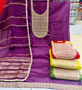 Costumes Salwar Kameez taille libre de créateur moderne pour femmes vêtements de fête traditionnels indiens et pakistanais brodés à la main - Product Image 2