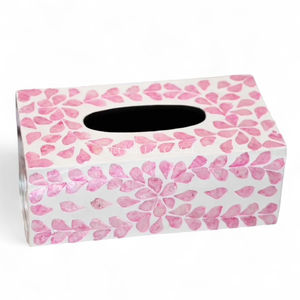 Caja de Pañuelos Ecológica de Nácar, Hecha a Mano con Incrustaciones de Concha Natural, Soporte Decorativo - Product Image 2