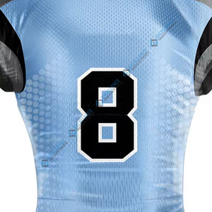Maillot de football américain personnalisé à manches courtes 100% polyester respirant, design de tissu personnalisé, vêtements de sport, nom de l'équipe - Product Image 4