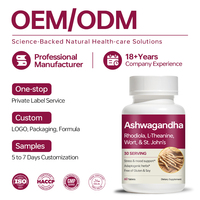 Comprimés d'extrait de racine d'Ashwagandha et de Rhodiola pour la gestion du stress, le bien-être de l'humeur et le soutien de la santé cérébrale, service OEM