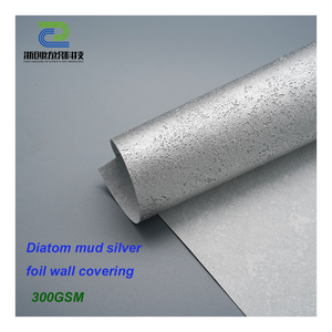 300gsm Diatomeenerde Silberfolie Künstlerischer Druck PVC-Vinyl-Tapete - Umweltfreundlich Verschleißfest für Zuhause/Hotel/Büro - Product Image 1
