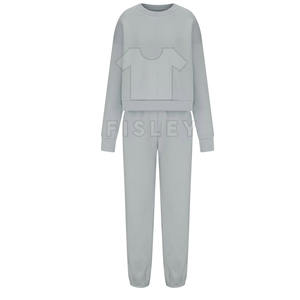 Meilleure qualité femmes 100% coton survêtement décontracté ensemble nouveau Design solide motif hiver taille adulte - Product Image 5