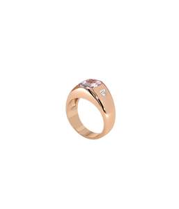 Anillo de sello hecho a mano de Plata de Ley 925, anillo de compromiso para mujer con corte de cojín alargado de diamante morganita para boda - Product Image 4