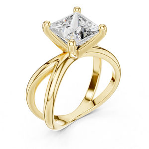 แหวนทองคำ 14K ประดับเพชรเพาะเลี้ยงทรงปรินเซส 3 กะรัต ดีไซน์หรูหราสำหรับผู้หญิง |   ชุดสำหรับงานปาร์ตี้ |   เพชรที่เพิ่งเพาะเลี้ยง - Product Image 6