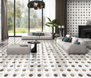 3D กระเบื้องในขนาด600X600Mm พอร์ซเลนขัดกระเบื้อง Vitrified มีพื้นผิวมันวาวที่ใช้ในการพักผ่อน - Product Image 2