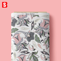 Tissu en voile de coton biologique léger imprimé motif cachemire rose Bessi 2026 pour robe