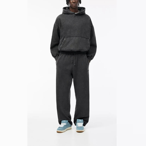 Cotton Heavyweight Acid Washed Hoodies and <b>Sweatpants</b> <b>Sets</b> Vantage Style Tracksuit <b>Sets</b> - Product Image 2