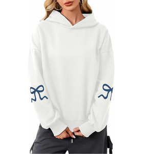 Sudaderas con capucha estampadas de gran tamaño para mujer, sudaderas informales de manga larga con forro polar, sudaderas informales de punto sólido para mujer - Product Image 6