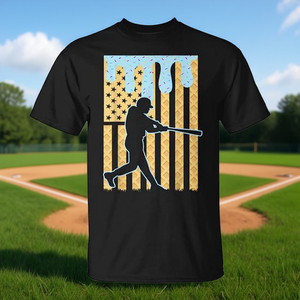 T-shirt pour enfants Baseball Drip, manches courtes, col rond, impression numérique, vêtements de sport, design drapeau américain - Product Image 3