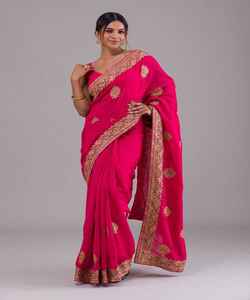 Designer beau saree en soie à votre porte avec notre service de livraison de porte dans le monde entier prix de gros vêtements ethniques apparentvêtements - Product Image 3