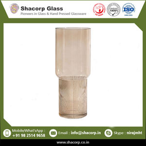 Indian Exporter of Ridged Floral Glass Vase Crafted with Thick Glass Vase Available at Affordable Price - Product Image 2