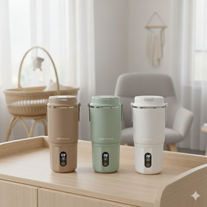 Chauffe-biberon électrique portable USB sans fil avec fonction de préréglage, motif imprimé, rechargeable, idéal pour les voyages - Product Image 1