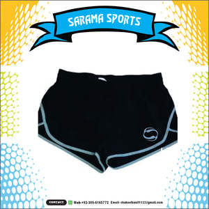 Pantalones cortos de softball de microfibra cómodos para mujer, pantalones cortos de cintura elástica, tela de sarga micro elástica ligera personalizada, - Product Image 3