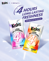 Bonbons sans sucre KisKis, pastilles pour l'haleine fraîche avec BioFresh 4+ ingrédients fonctionnels, boîte élégante 20g