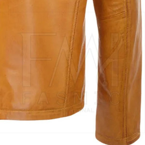 Veste en cuir à manches longues pour hommes avec fermeture à glissière motif personnalisé toile style rue haute pour l'hiver prix raisonnable - Product Image 6