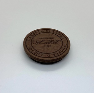 Vietnam nuevo grabado Logo Color nogal tacto suave sensación profunda MDF madera contrachapada decoración personalizada vela tapa tapas de madera para tarros - Product Image 6