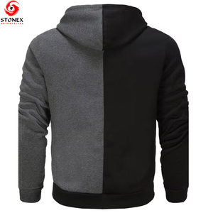 เสื้อฮู้ดซิปผู้ชายสำหรับฤดูหนาว ผ้าฝ้ายฟลีซ 100% ลายเรียบ คุณภาพสูง แห้งเร็ว ระบายอากาศได้ดี ปรับแต่งได้ ขั้นต่ำ 2 ชิ้น - Product Image 2