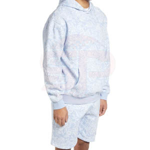 Vêtements de rue Vente en gros Ensemble sweat-shirt à capuche et short pour hommes Ensemble sweat-shirt à capuche et short pour hommes avec logo personnalisé - Product Image 3