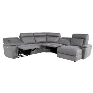 XIHAO Power Reclining Modular Sectional dengan Lengan Kanan Menghadap Kursi Sofa dengan Usb Sectional Recliner Sofa